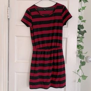 Red and black striped dress
